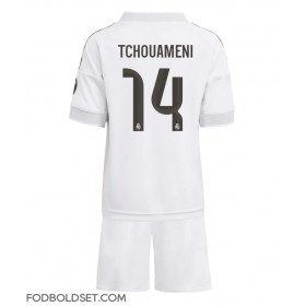 Real Madrid Aurelien Tchouameni #14 Hjemme Trøje Børn 2025-26 Kortærmet (+ Korte bukser)
